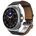 Spigen Enzo - Pasek z naturalnej skóry do Samsung Galaxy Watch 8 / 8 Classic 40 / 44 / 46 mm (Black)