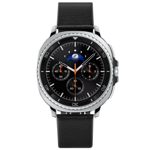 Spigen Enzo - Pasek z naturalnej skóry do Samsung Galaxy Watch 8 / 8 Classic 40 / 44 / 46 mm (Black)