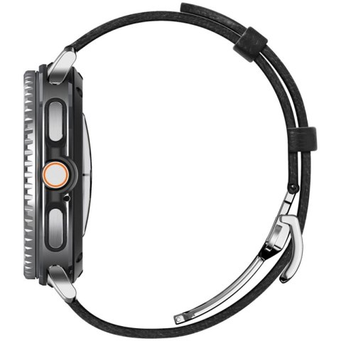 Spigen Enzo - Pasek z naturalnej skóry do Samsung Galaxy Watch 8 / 8 Classic 40 / 44 / 46 mm (Black)