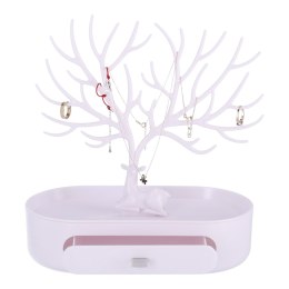 Stojak do przechowywania biżuterii z poroża - biały