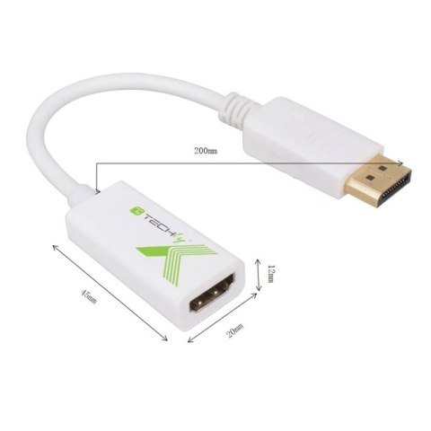 Techly IADAP DP-HDMIFP adapter kablowy 0,2 m DisplayPort HDMI Biały