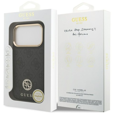 Guess 4G Strass Logo MagSafe - Etui iPhone 17 Pro (czarny)