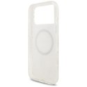 Guess IML Flowers Electro Pearl Strap MagSafe - Etui iPhone 17 Pro Max (biały)