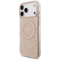 Guess IML Flowers Electro Pearl Strap MagSafe - Etui iPhone 17 Pro Max (różowy)