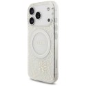 Guess IML Flowers Electro Pearl Strap MagSafe - Etui iPhone 17 Pro (biały)