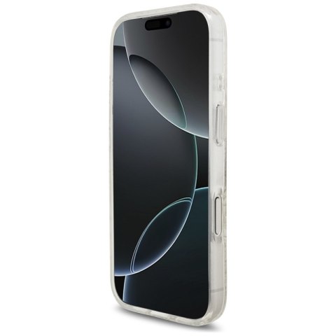 Guess IML Flowers Electro Pearl Strap MagSafe - Etui iPhone 17 Pro (biały)