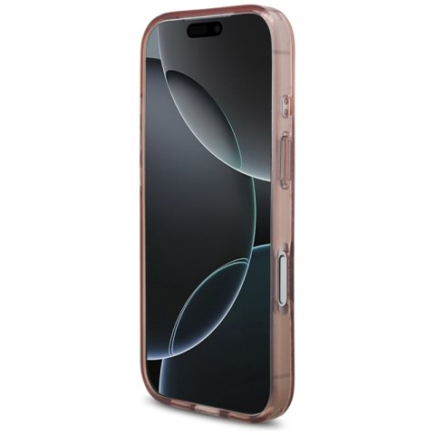 Guess IML Flowers Electro Pearl Strap MagSafe - Etui iPhone 17 Pro (różowy)