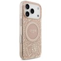 Guess IML Flowers Electro Pearl Strap MagSafe - Etui iPhone 17 Pro (różowy)