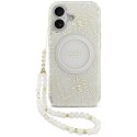 Guess IML Flowers Electro Pearl Strap MagSafe - Etui iPhone 17 (biały)