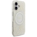 Guess IML Flowers Electro Pearl Strap MagSafe - Etui iPhone 17 (biały)