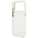 Guess IML Glitter Flowers Triangle MagSafe - Etui iPhone 17 Pro (biały)