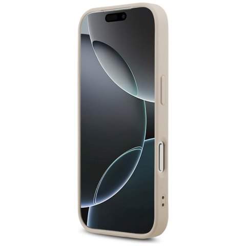 Guess Leather 4G Triangle Strass MagSafe - Etui iPhone 17 Pro (różowy)