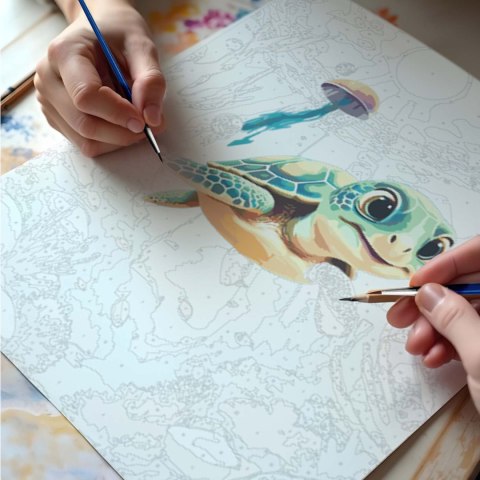 Obraz do malowania po numerach 40x50 cm Massido Żółwik