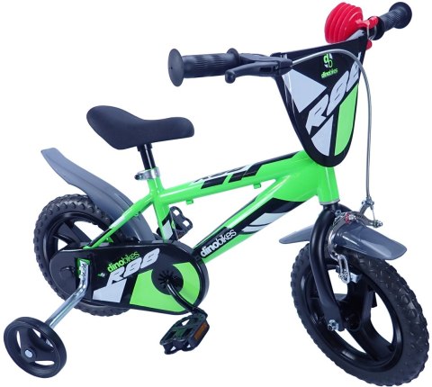 Rowerek Rower Dziecięcy dla Dzieci Chłopca z Bocznymi Kółkami DINO 12"