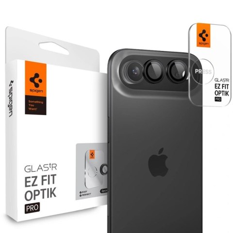 Spigen Optik Pro GLAS.TR EZ Fit Camera Protector 2-Pack - Szkło ochronne na obiektyw do iPhone Air (2 szt) (Czarny)
