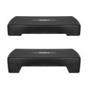 Step do aerobiku i ćwiczeń fitness, 2 stopnie, 68cm, czarny, REBEL ACTIVE