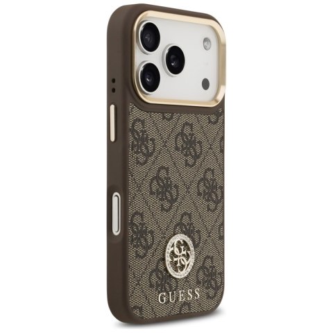 Guess 4G Strass Logo MagSafe - Etui iPhone 17 Pro (brązowy)
