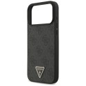 Guess Leather 4G Triangle Strass MagSafe - Etui iPhone 17 Pro Max (czarny)
