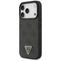 Guess Leather 4G Triangle Strass MagSafe - Etui iPhone 17 Pro (czarny)