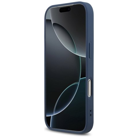 Guess Leather 4G Triangle Strass MagSafe - Etui iPhone 17 Pro (niebieski)