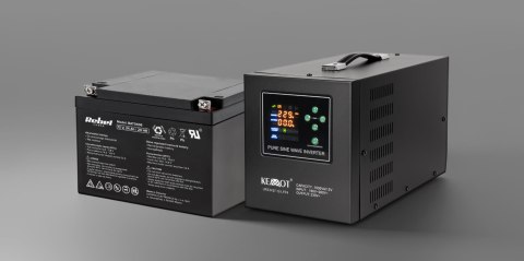 Zasilacz awaryjny KEMOT PROsinus-1500-LFP4 przetwornica z czystym przebiegiem sinusoidalnym i funkcją ładowania 12V 230V 1500VA/