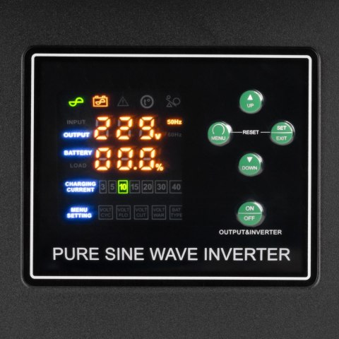 Zasilacz awaryjny KEMOT PROsinus-1500-LFP4 przetwornica z czystym przebiegiem sinusoidalnym i funkcją ładowania 12V 230V 1500VA/