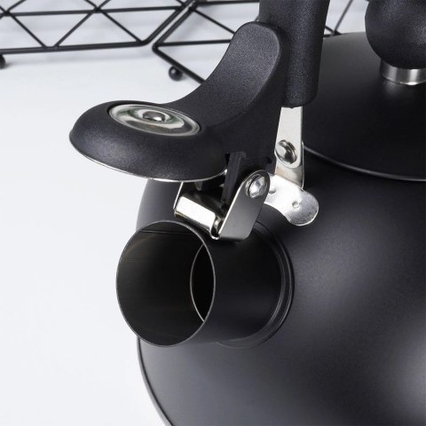 Czajnik Indukcja Gaz z Gwizdkiem Stalowy Czarny Solidny Trwały VILDE 2 l