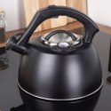 Czajnik na Gaz Indukcja z Gwizdkiem Termometrem Stalowy Czarny VILDE 3 l
