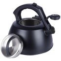 Czajnik na Gaz Indukcja z Gwizdkiem Termometrem Stalowy Czarny VILDE 3 l