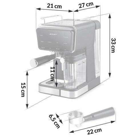 Ekspres do kawy kolbowy spieniacz do mleka 20 bar Berdsen BD-773 czarny