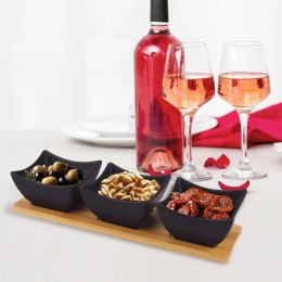 Miseczki na Przekąski Przystawki Porcelanowe Czarne ORION 31,5 cm 4 el.