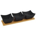 Miseczki na Przekąski Przystawki Porcelanowe Czarne ORION 31,5 cm 4 el.