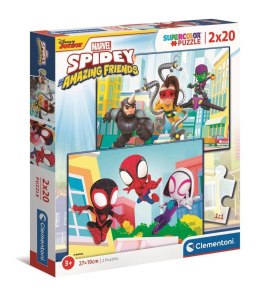 Clementoni: Puzzle 2x20el. - Spidey And His Amazing Friends