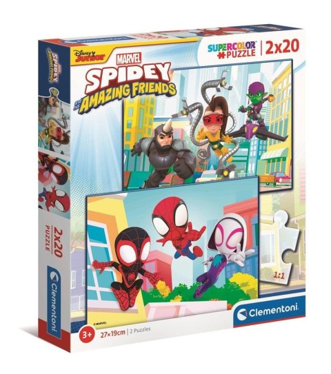 Clementoni: Puzzle 2x20el. - Spidey And His Amazing Friends