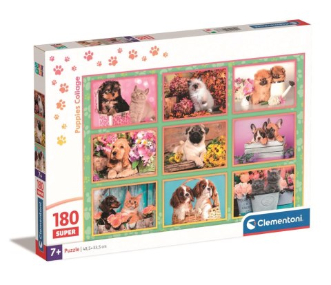 Clementoni: Puzzle Super 180el. Puppies Collage