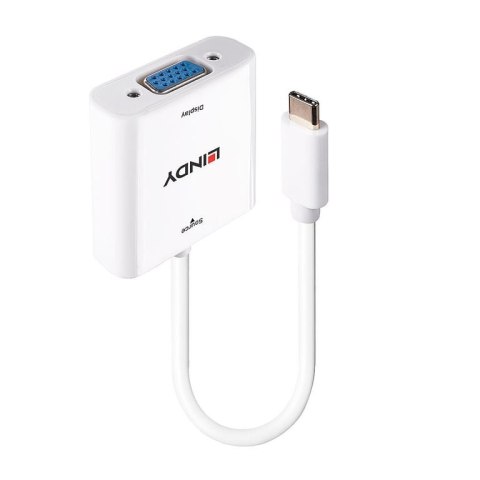 Lindy 43355 adapter kablowy USB Type-C VGA (D-Sub) Biały