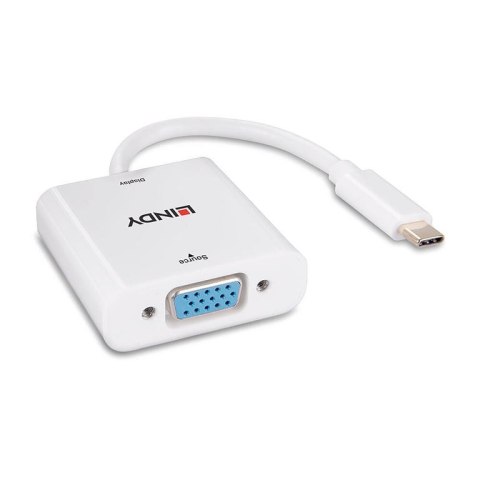 Lindy 43355 adapter kablowy USB Type-C VGA (D-Sub) Biały