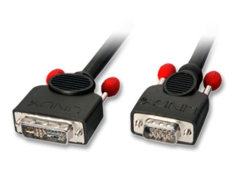 Lindy 1m DVI-A/VGA Cable VGA (D-Sub) Czarny