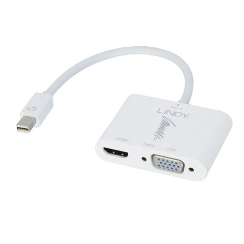 Lindy 41070 adapter kablowy Mini DisplayPort HDMI + VGA (D-Sub) Biały