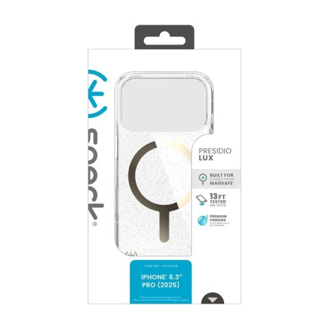 Speck Presidio Lux MagSafe - Etui iPhone 17 Pro (Glitter / Gold Metallic)