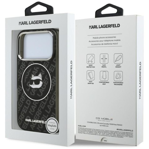 Karl Lagerfeld IML Choupette Head Logo MagSafe - Etui iPhone 17 Pro (czarny)