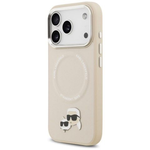 Karl Lagerfeld Karl & Choupette Pins MagSafe - Etui iPhone 17 Pro (beżowy)