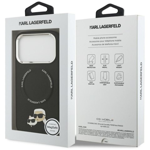 Karl Lagerfeld Karl & Choupette Pins MagSafe - Etui iPhone 17 Pro (czarny)