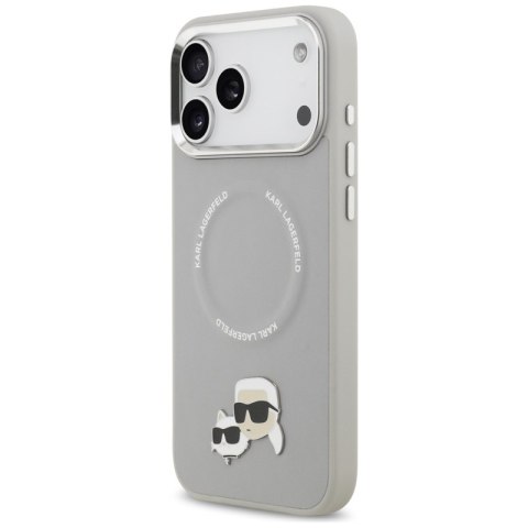 Karl Lagerfeld Karl & Choupette Pins MagSafe - Etui iPhone 17 Pro (szary)