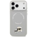 Karl Lagerfeld Karl & Choupette Pins MagSafe - Etui iPhone 17 Pro (szary)