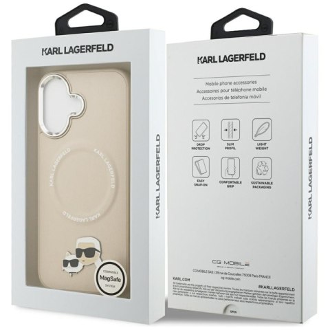 Karl Lagerfeld Karl & Choupette Pins MagSafe - Etui iPhone 17 (beżowy)