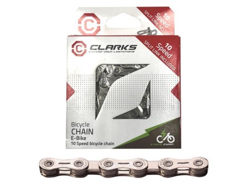 Łańcuch rowerowy e-bike CLARKS C12E, 12-rzędowy Niklowany, 138 ogniw + Spinka, Do rowerów elektrycznych (NEW)