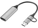 Sandberg 136-70 adapter kablowy HDMI Typu A (Standard) USB Type-A + USB Type-C Szary