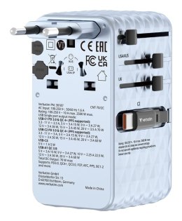 Verbatim 30187 ładowarka do urządzeń przenośnych Uniwersalne Niebieski Prąd przemienny Szybkie ładowanie Wewnętrzna