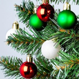 Bombki Choinkowe VILDE Czerwone Zielone Białe 3 cm Zestaw 24 szt.
